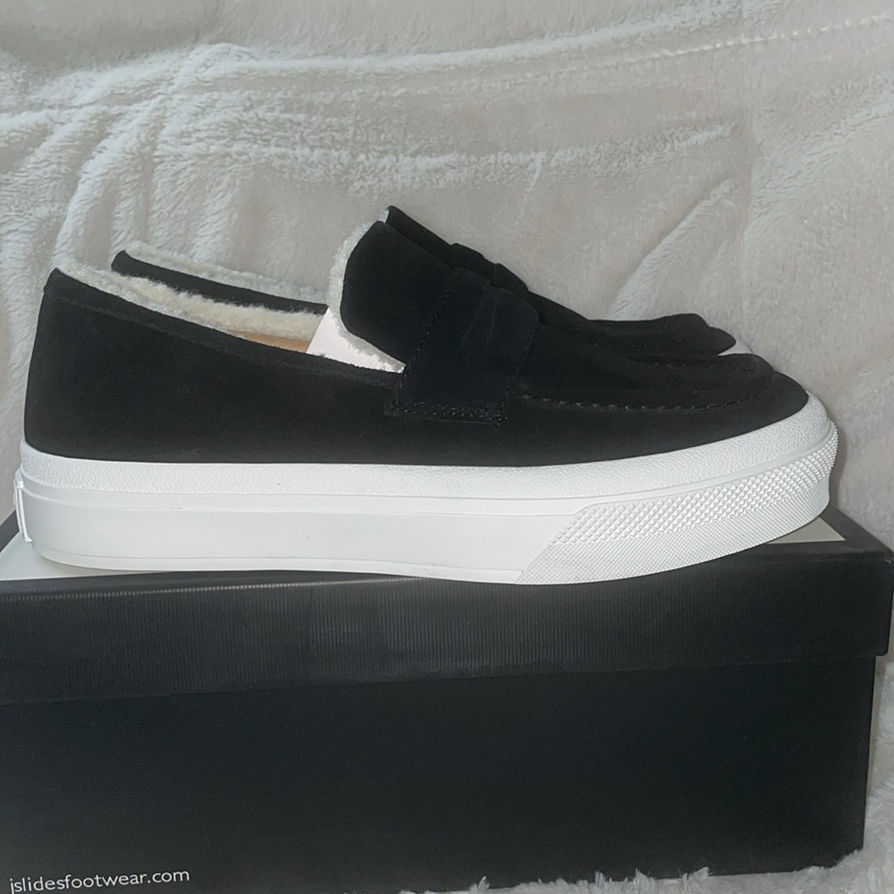 NWT J/SLIDES GILES Black Suede Slip-On Loafer Sneaker - Picture 9 of 16